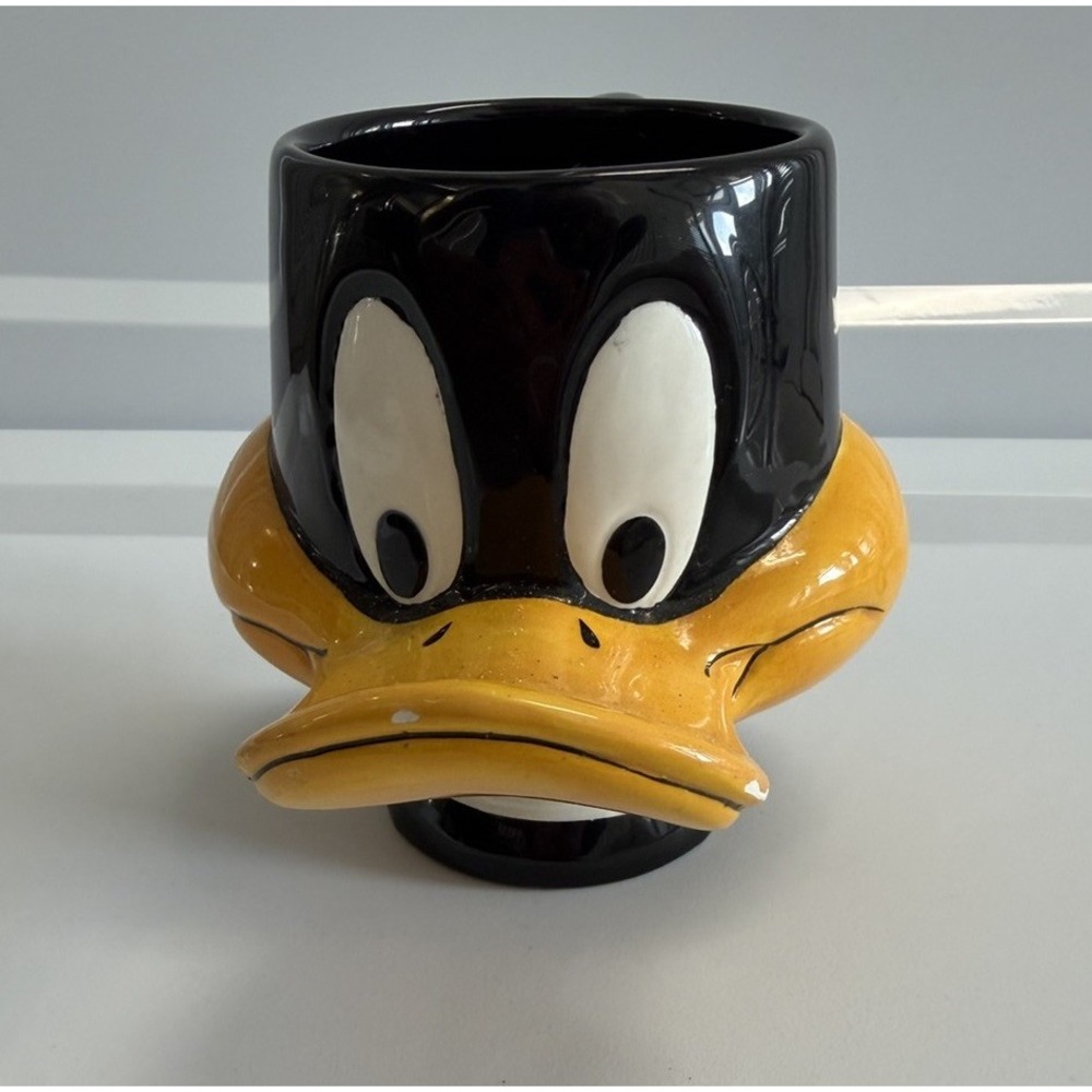 Vintage 1995 Applause Daffy Duck 3D Figural Ceramic Mug Looney Tunes
